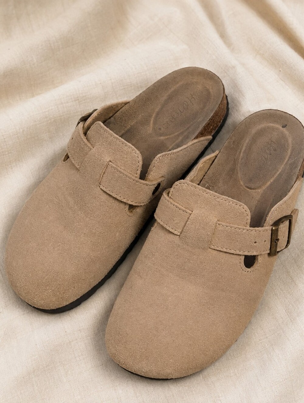Hot Cakes Women's Suede Slip-On Clog Birkenstock in Taupe